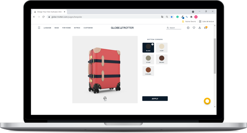 3D product configurator Globe-Trotter